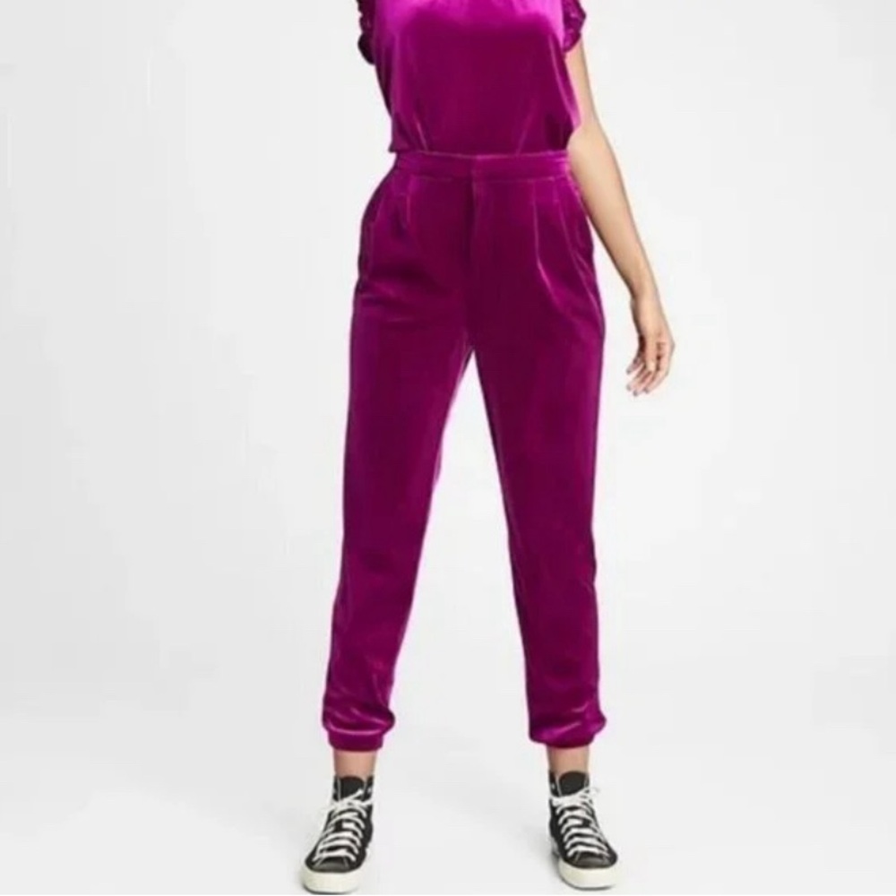 Gap Pink Fuschia Velvet Joggers